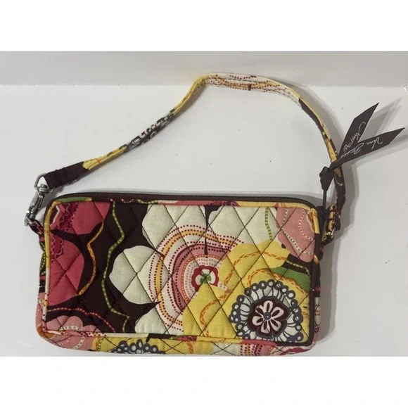 Vera Bradley Wristlet Wallet Retired "Buttercup" Pattern Zipper Bag Quilted Boho - Picture 3 of 9